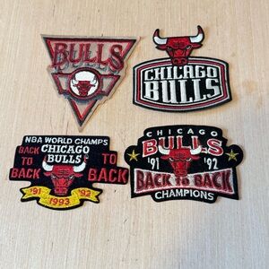 [LOT OF 4] CHICAGO BULLS Vintage NBA Iron-On Logo Patch’s 91-93 Read Info Below!
